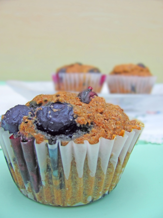 Blissful blueberry muffins 1close