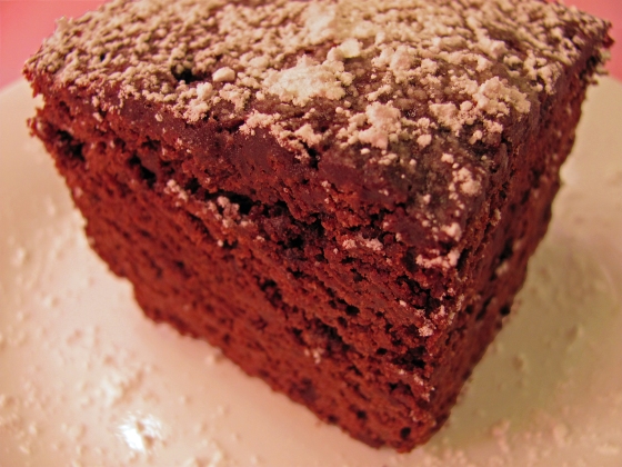 Deep dark chocolate cake close